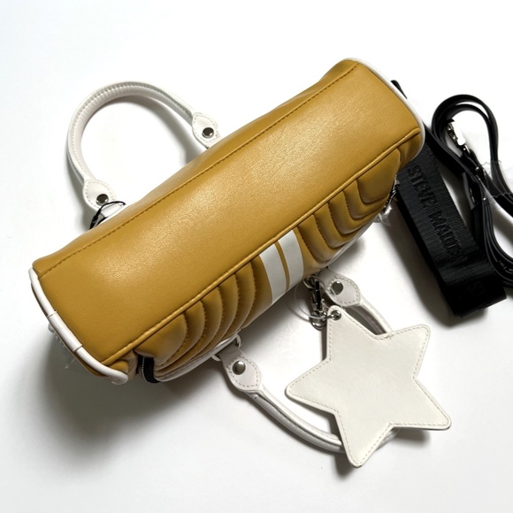 NWT Original STEVE MADDEN Bjuniee Sporty Quilted Satchel / Crossbody Bag Mustard - Picture 5 of 8